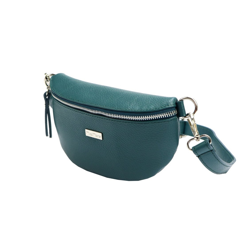 MiaMore damska saszetka nerka skóra naturalna przez ramię z kieszenią