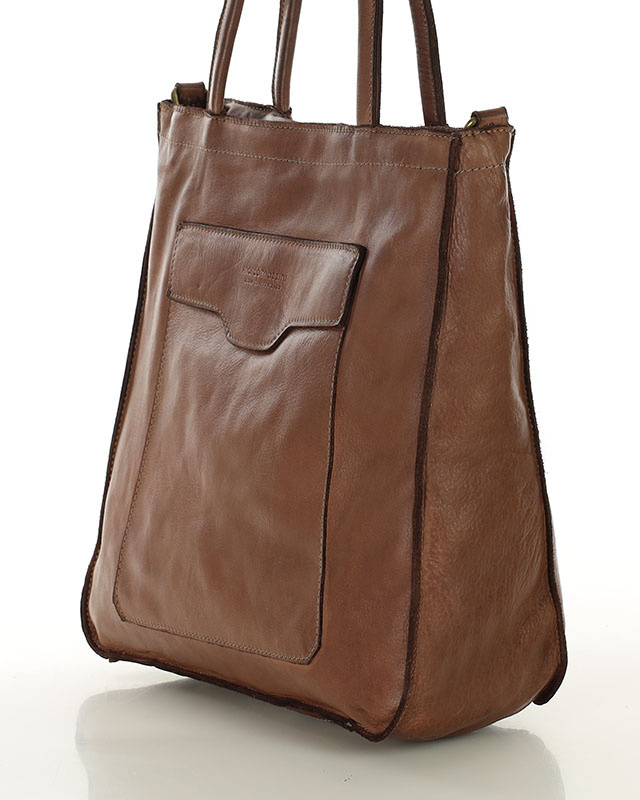 Torba shopper brązowa czekoladowa z kieszeniami skóra naturalna – MARCO MAZZINI
