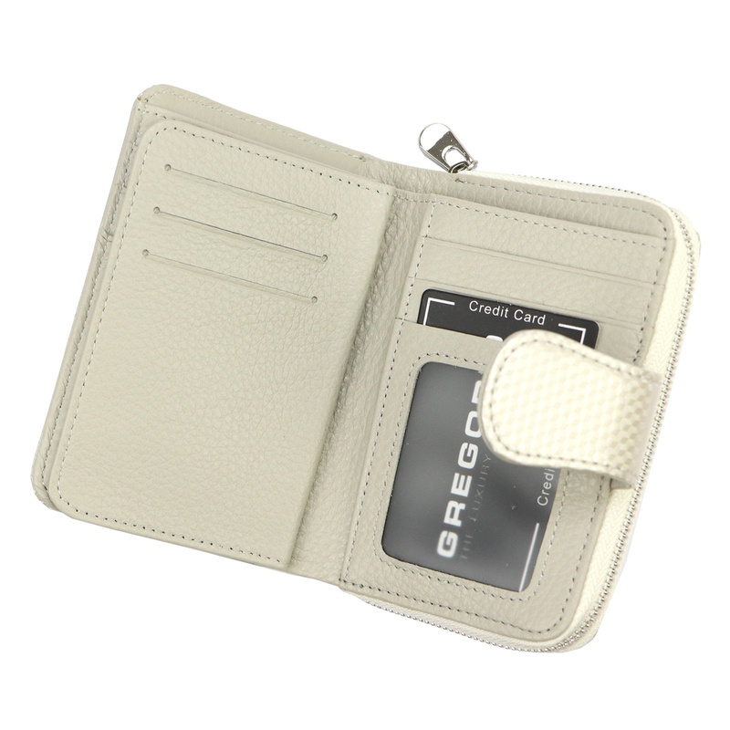 Damska portmonetka skórzana z przegrodami Gregorio