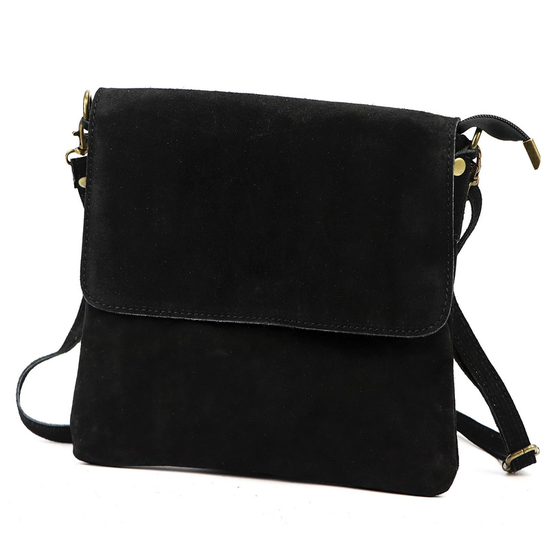 Vera Pelle damska listonoszka skóra naturalna torebka przez ramię z klapą