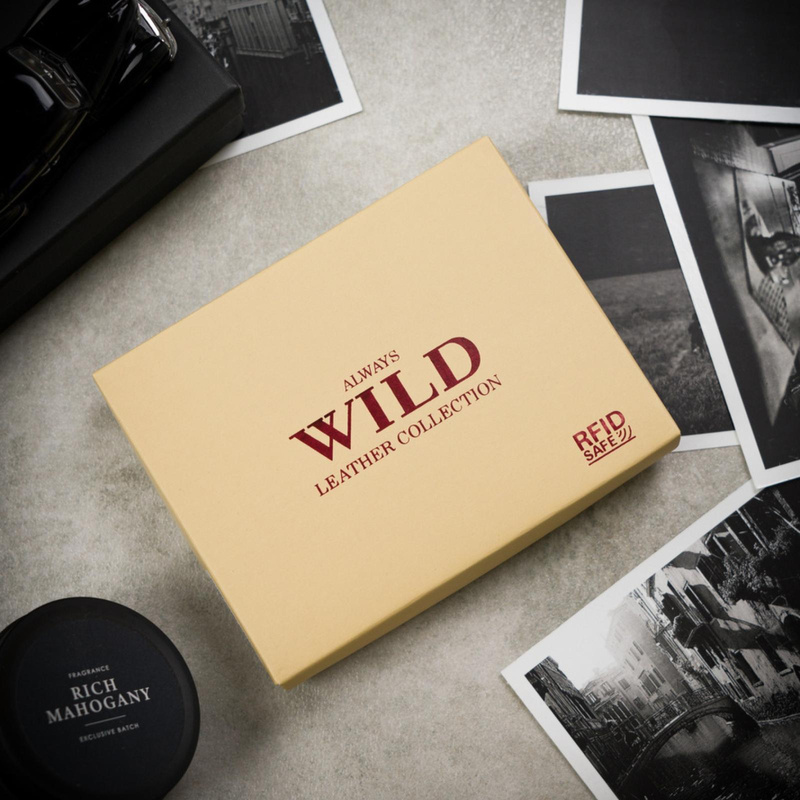 Always Wild męski portfel rozbudowany skóra naturalna na zatrzask