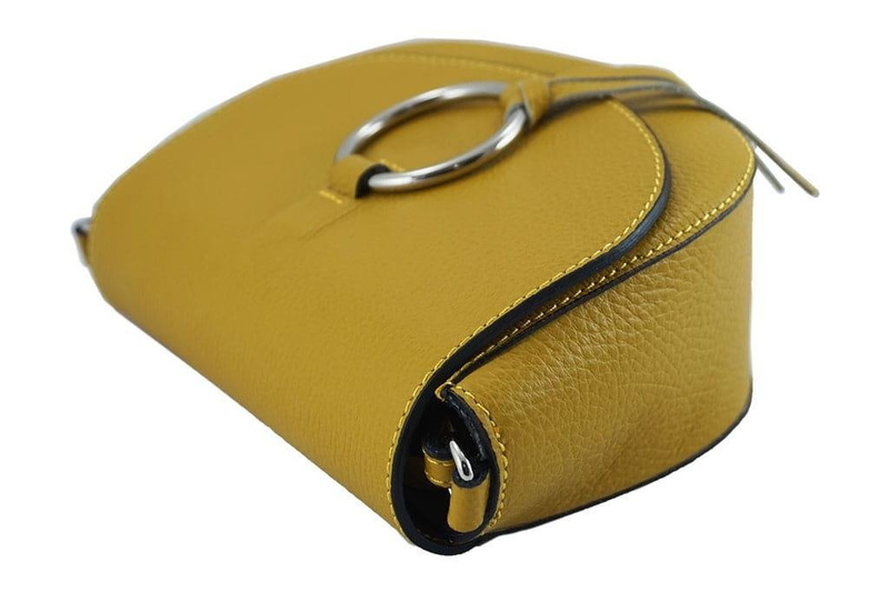 Damska skórzana listonoszka włoska - Chabrowa