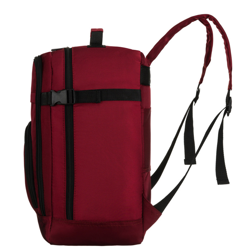 Burgundowy plecak podróżny z poliestru - Peterson