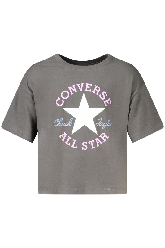 Czarny T-shirt dziewczęcy Converse 4CG896