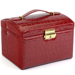 Elegancki damski kuferek na biżuterię ze skóry ekologicznej od PATRIZIA