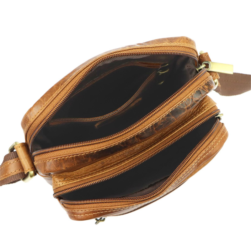 Nordee męska saszetka skóra naturalna torba na ramię z kieszeniami