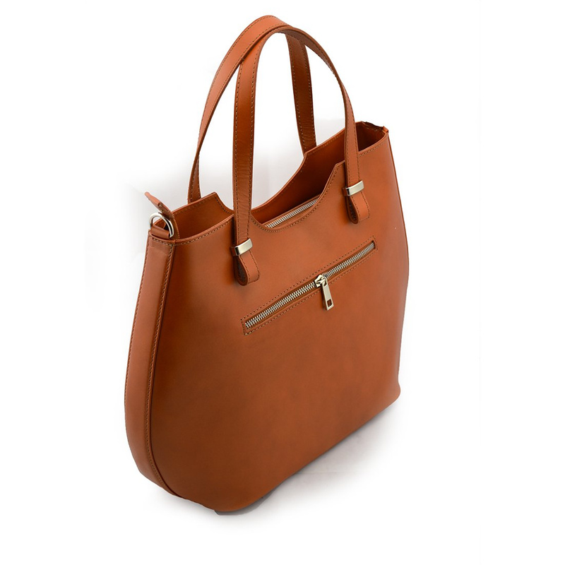 Elegancka stylowa duża skórzana shopperka do ręki