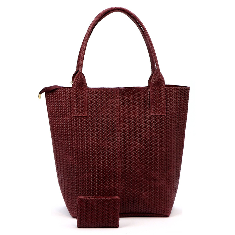 Vera Pelle damska shopperbag z dwoma etui torebka portfel skóra naturalna