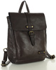MARCO MAZZINI Miejski plecak skórzany w stylu old look handmade leather ciemny brąz caffe