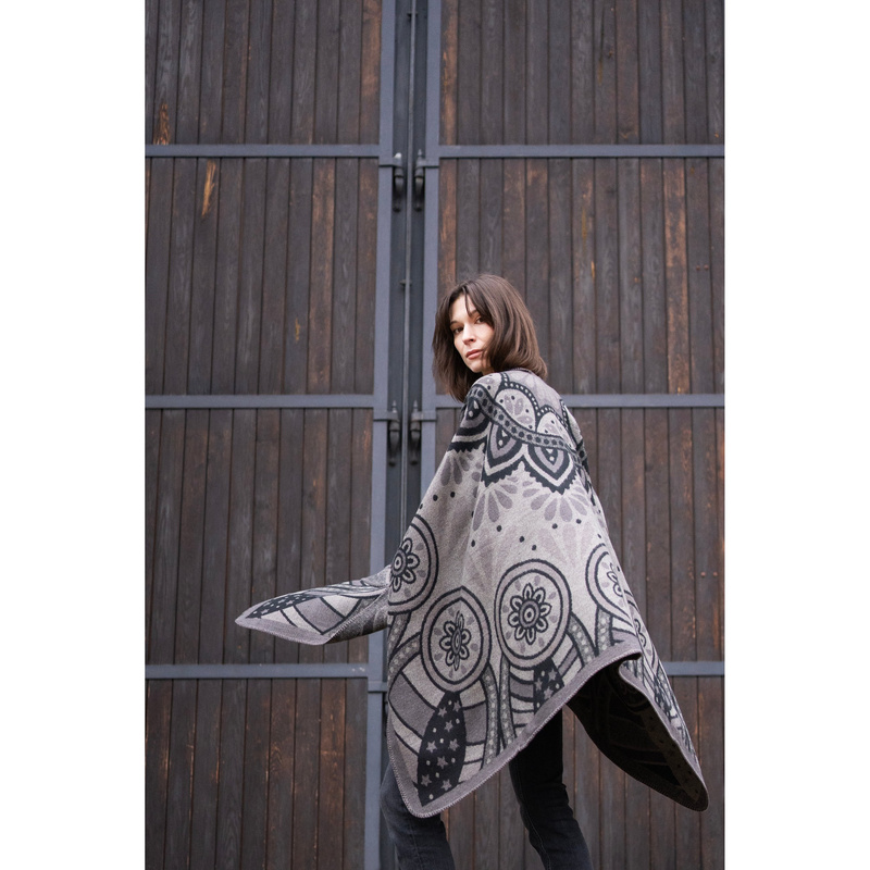 Ponczo Paisley Winter