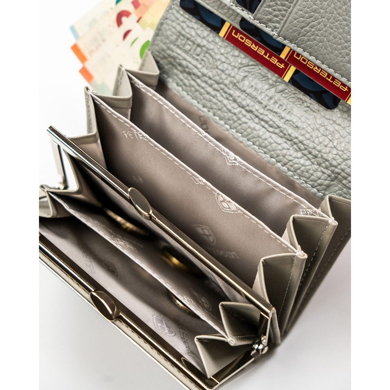 skóra naturalna + Damski portfel ze skóry ekologicznej Peterson PTN PX30-1-NPK