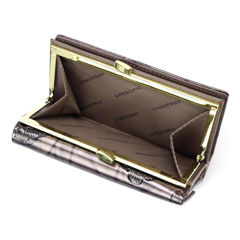 Damski podłużny portfel wzór w motyle Gregorio