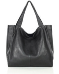 MARCO MAZZINI Torebka miejski shopper bag skóra naturalna handmade czarny