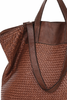 Torba damska pleciona shopper & shoulder leather bag MAZZINI brąz