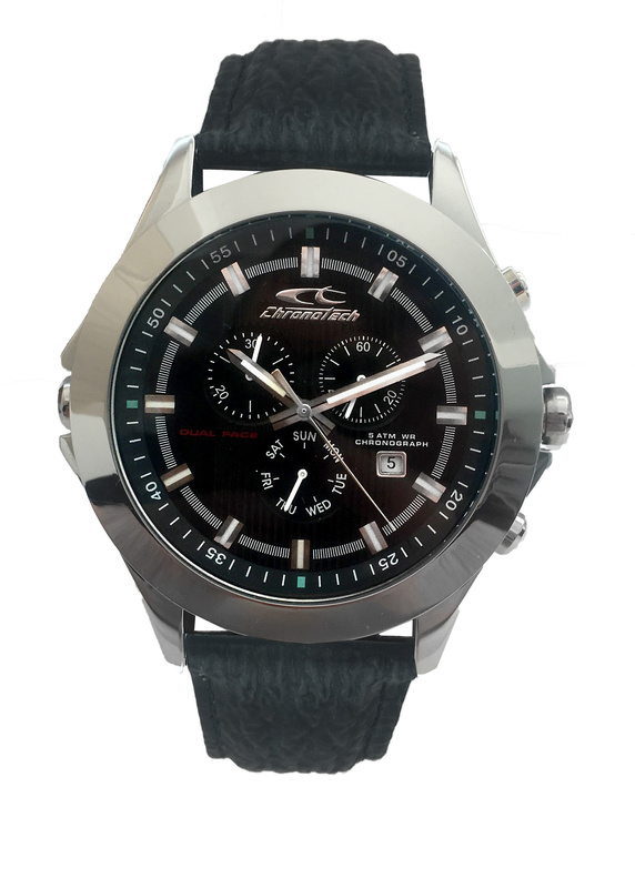 Zegarek CHRONOTECH CT7636M-01. Kwarcowy, Kolor czarny. Mężczyzna.