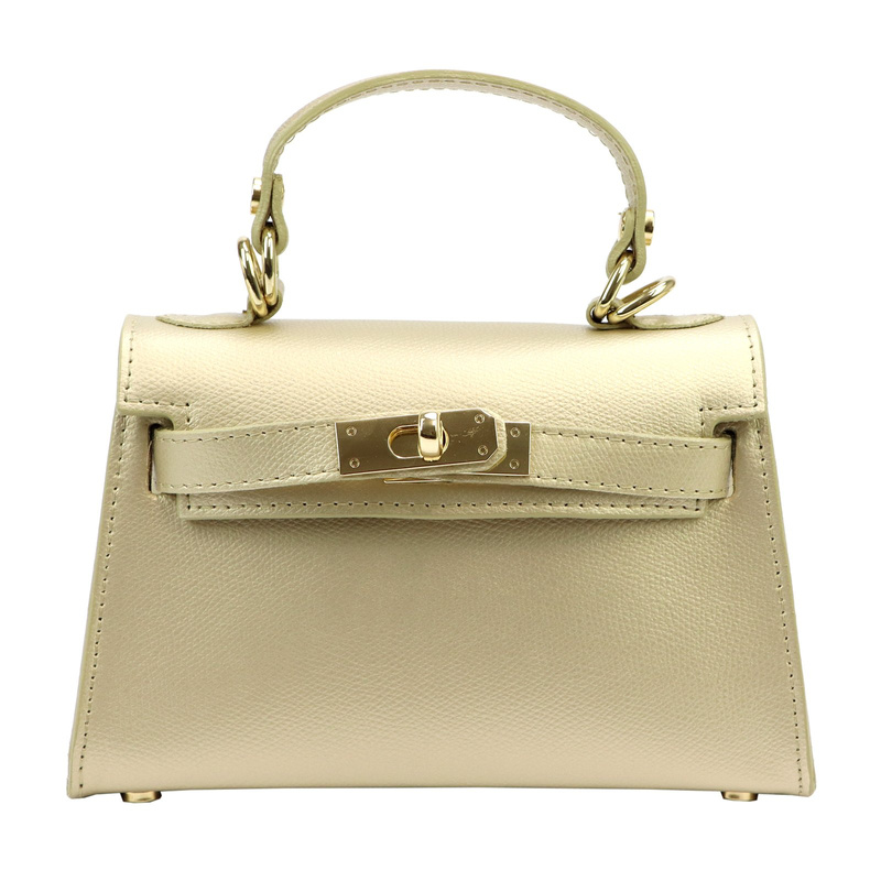 Mały damski kuferek listonoszka skórzana torebka do ręki z paskiem Luka