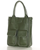 Torebka shopper z kieszeniami MAZZINI - Ravenna militarny zielony