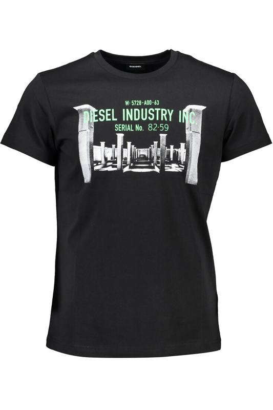 DIESEL T-SHIRT Z KRÓTKIM RĘKAWEM MĘSKI CZARNY