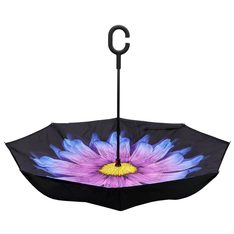 Gregorio damski parasol długi automatyczny z rączką wzór z kwiatem