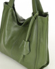 Modna torebka damska skórzany shopper bag - MARCO MAZZINI Portofino Max zielony khaki