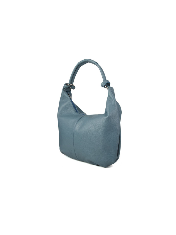 Stalowoniebieska skórzana shopperka Giulia Monti GM1585
