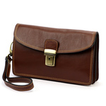 Zapinana klamrą Saszetka męska skórzana do ręki 2 komory Gregorio