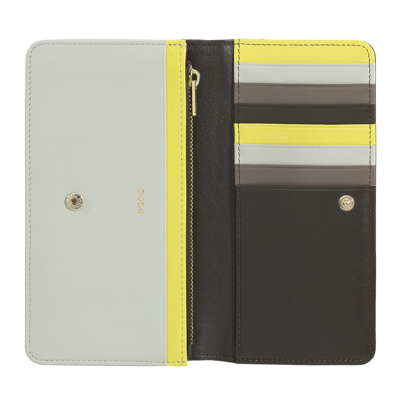 DUDU portfel damski skóra naturalna podłużna portmonetka zatrzask