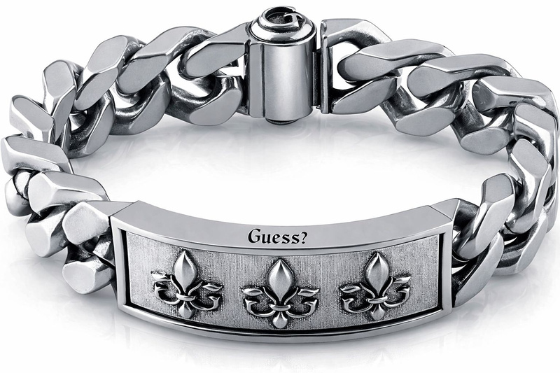 Biżuteria GUESS UMB70002-L. Bransoletka, Kolor szary. Mężczyzna.