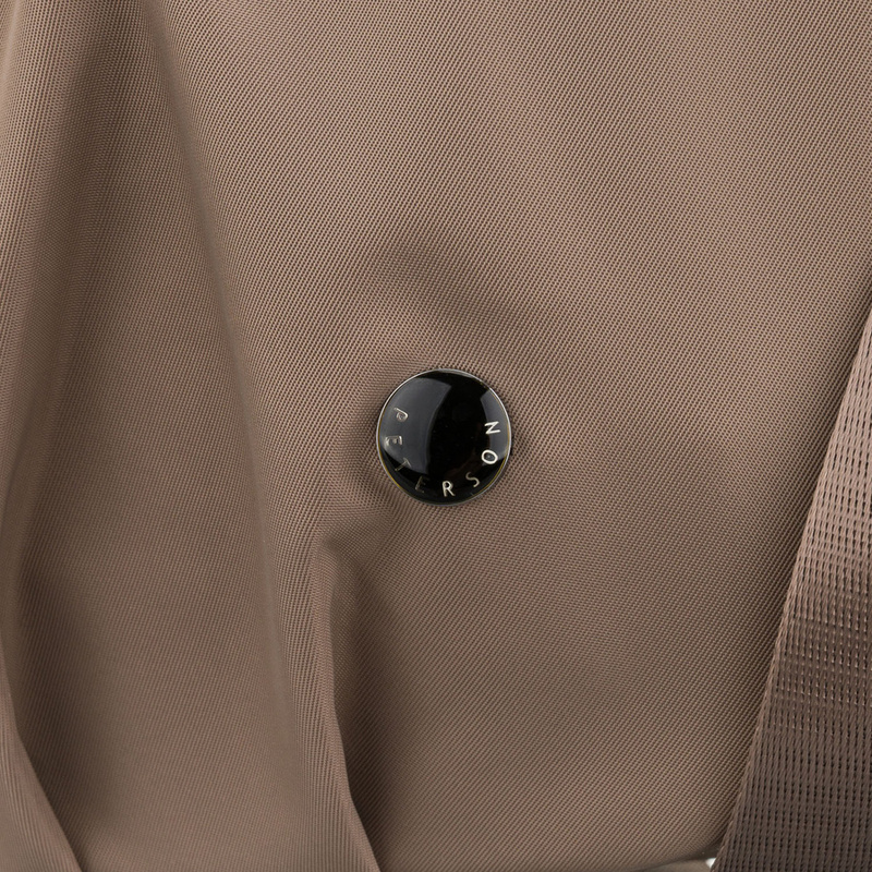 Ciemnobeżowa torebka damska z poliestru zamykana suwakiem - Peterson