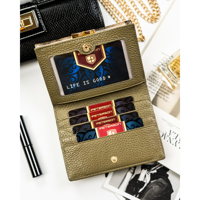 skóra naturalna + Damski portfel ze skóry ekologicznej Peterson PTN PS15-09-FDS