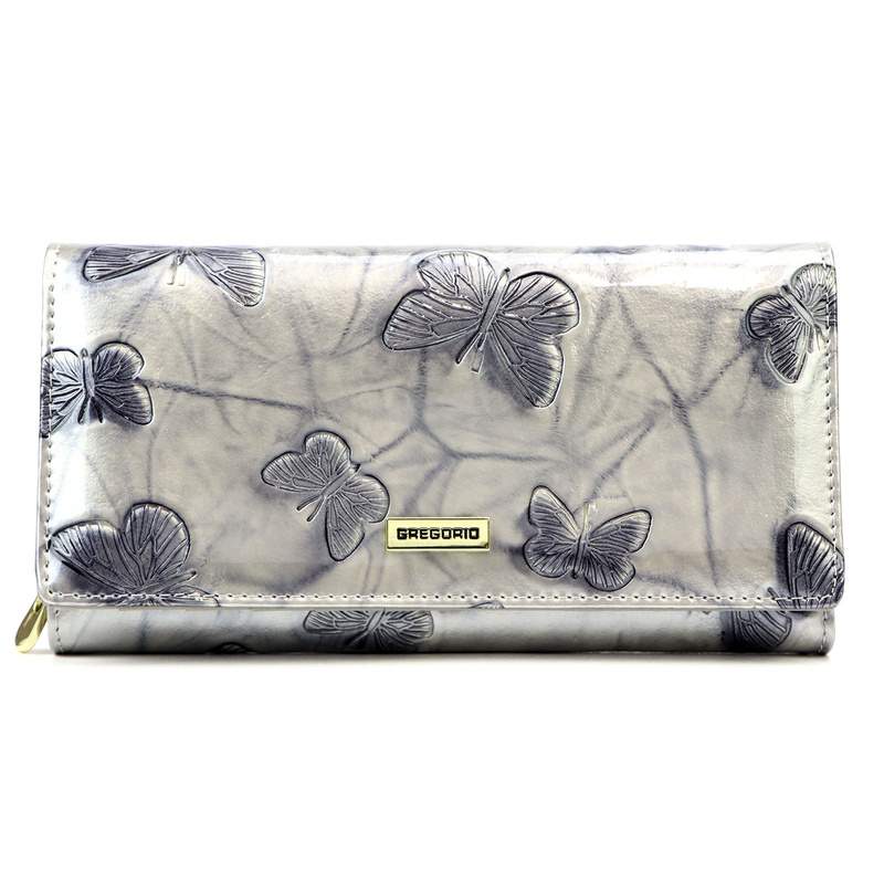 Gregorio damski portfel klasyczny podłużny duża portmonetka lakierowana