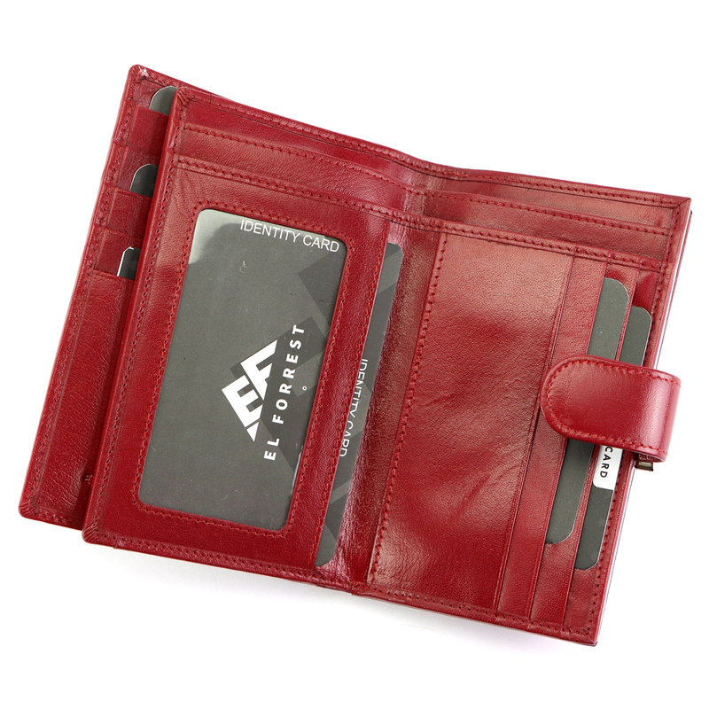 EL FORREST portfel pionowy duży skóra naturalna podłużna portmonetka RFID