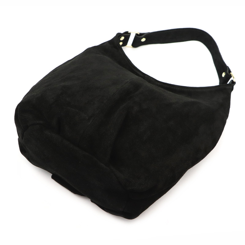 Vera Pelle damska torebka na ramię skóra naturalna zamszowa shopperbag