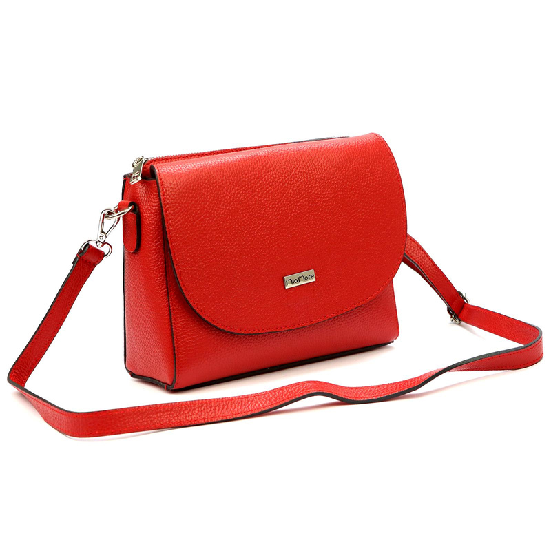 MiaMore skórzana damska listonoszka torebka przez ramię dwukomorowa stylowa