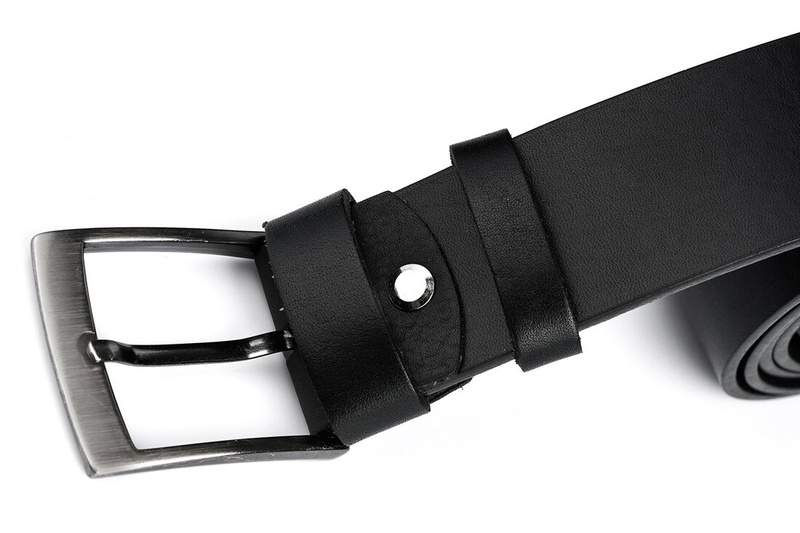 Beltimore skórzany licowy pasek męski czarny premium E14 : Kolory - czarny, Rozmiar pasków - r.115-130 cm