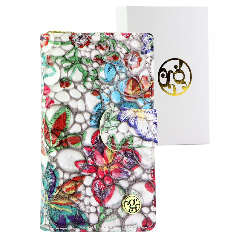 Damski duży Portfel z roślinnym wzorem Gregorio