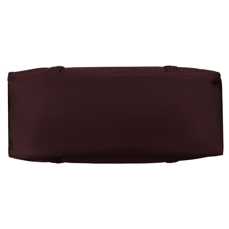 Bordowa shopperka damska z poliestru, jednokomorowa i zamykana suwakiem - Peterson