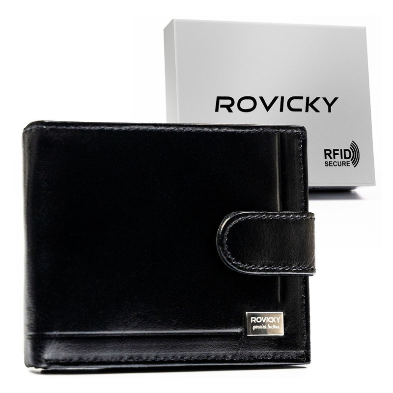 Kompaktowy męski portfel skórzany Rovicky z RFID