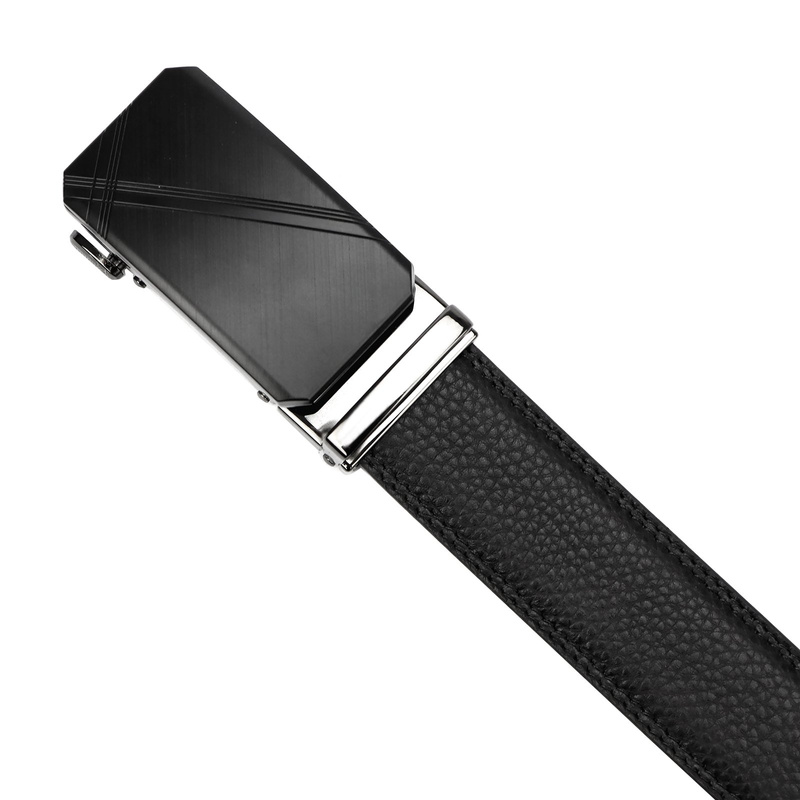 Nordee męski pasek do spodni ze skóry naturalnej samozaciskowa klamra