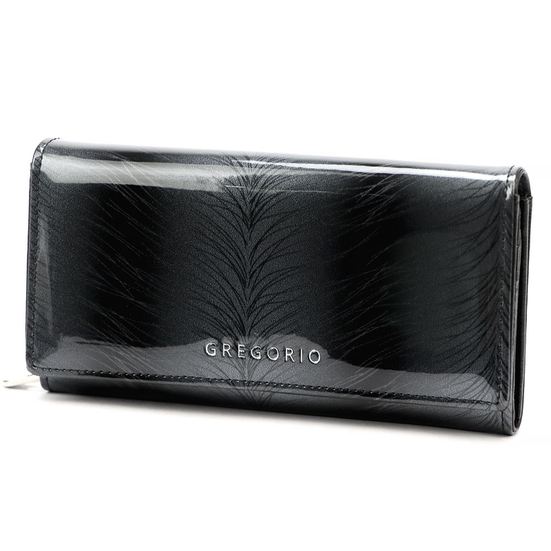 Gregorio damski portfel skóra naturalna podłużna klasyczna portmonetka