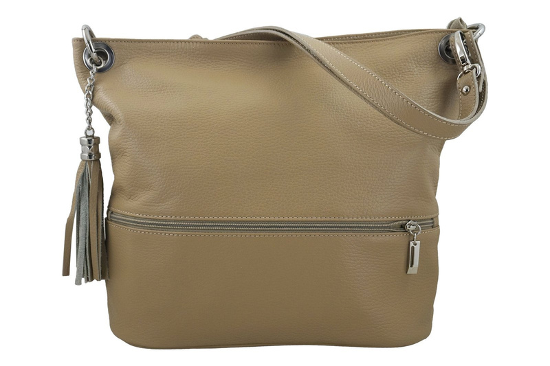 Skórzana torebka worek Barberinis - Beżowa