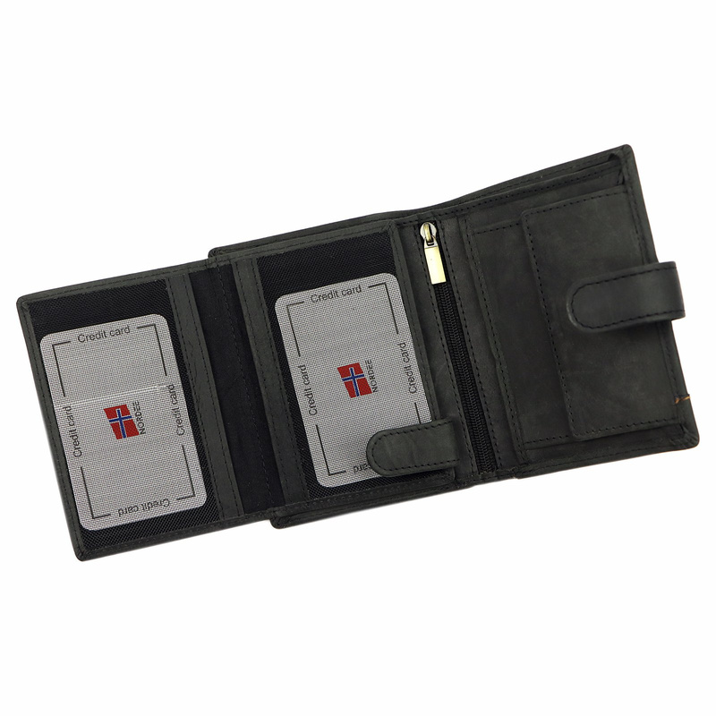 Nordee portfel męski skóra naturalna duży pionowy rozbudowany na zatrzask