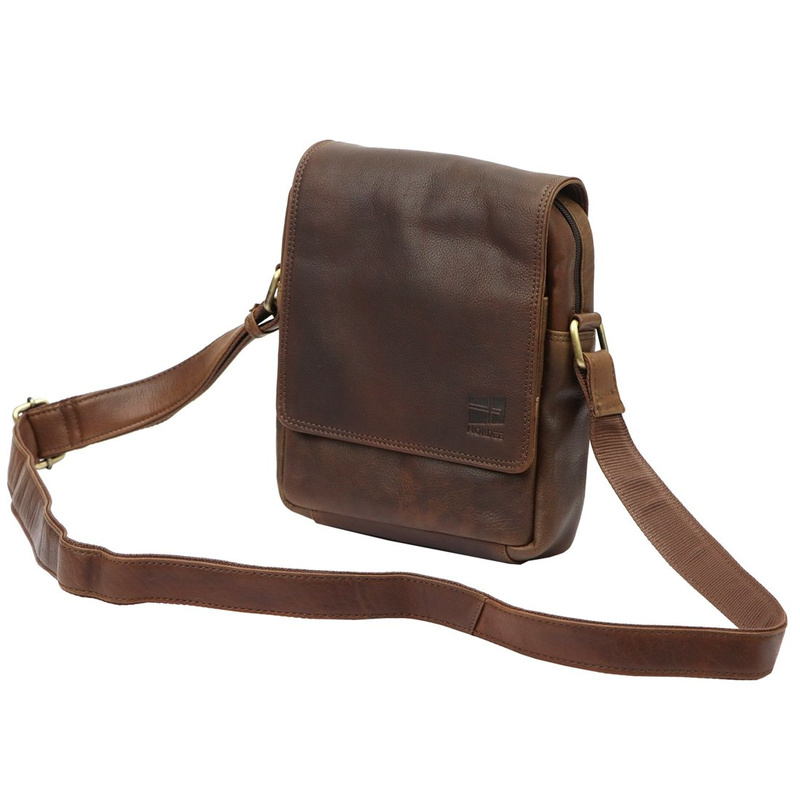 Nordee Miejska pojemna Saszetka męska z naturalnej skóry przez ramię