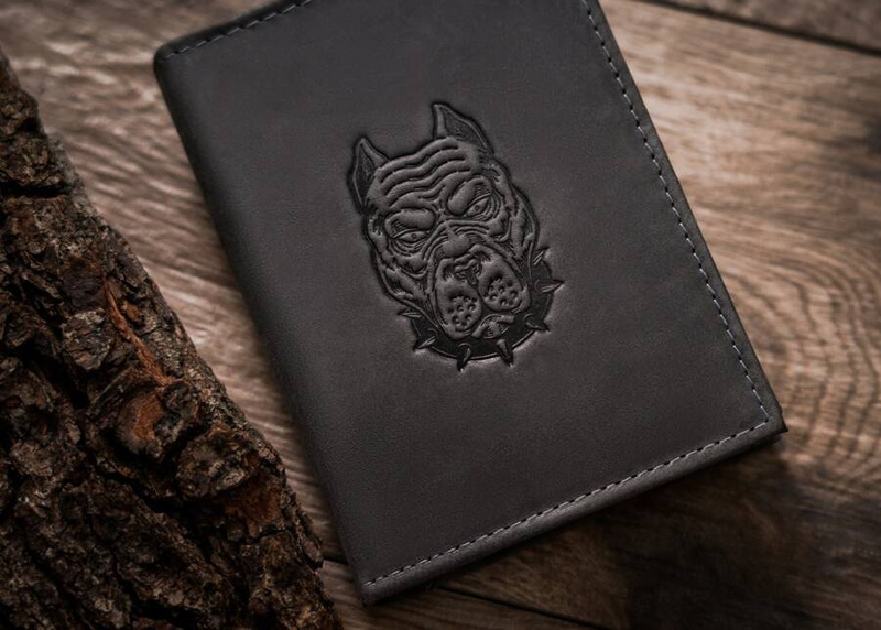 Duży skórzany portfel z indywidualnym wzorem