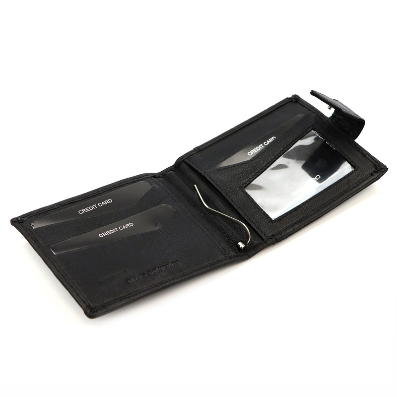 Money Kepper Portfel Męski Skórzany z Klipsem Etui Na Karty Dowód Poziomy