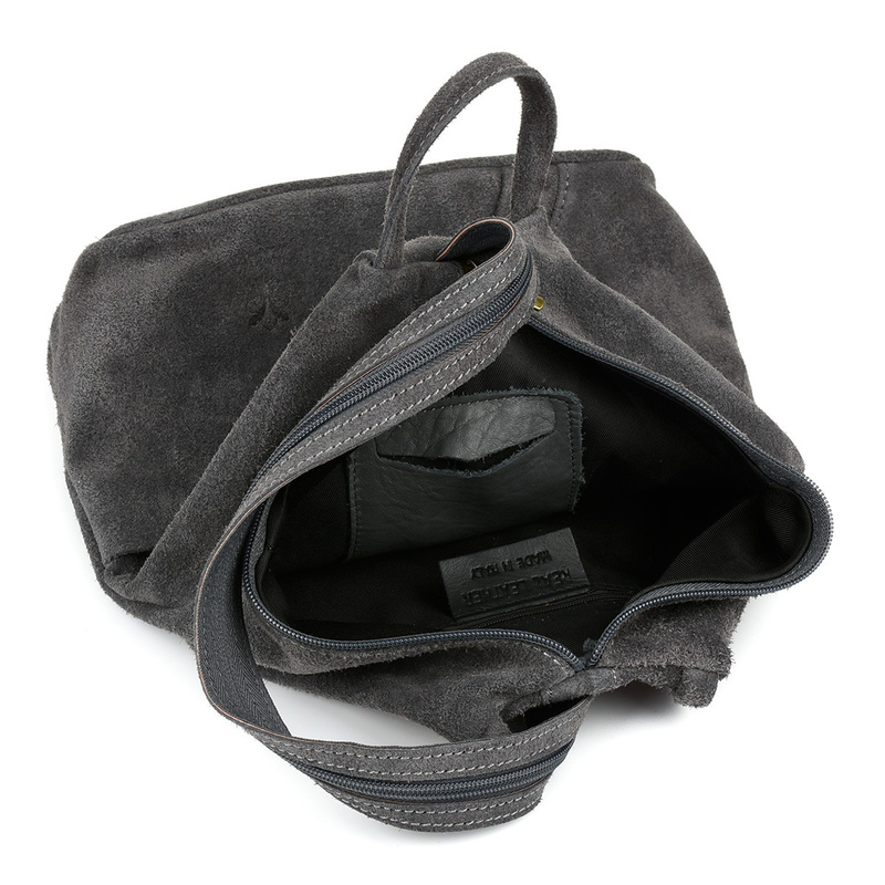 Szary Vera Pelle włoski Plecak Skórzany damski mały T53