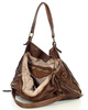 Torba skórzana wysokogatunkowa na ramię styl miejski shoulder leather bag - MARCO MAZZINI czekoladowy brąz