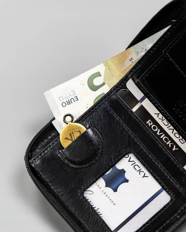 Kompaktowy męski skórzany portfel Rovicky z RFID