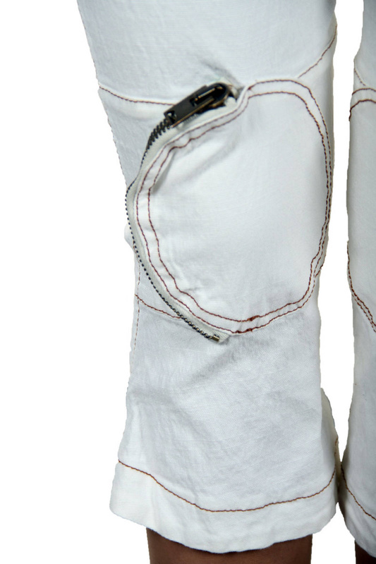 BIAŁY DAMSKI SPODNIE RYBKI KING'S JEANS