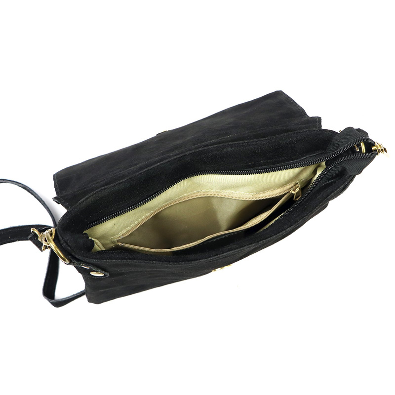 Vera Pelle damska listonoszka skóra naturalna torebka przez ramię z klapą